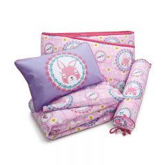 A-Fontane- Baby Cotton Collection Rabbit - Quilted Cover Set (7pcs) - 46"x60"/28"x52" (833)41134600833
