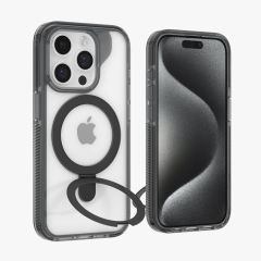 ZAGG Santa Cruz Snap Ring Stand (MagSafe) iPhone 15 透明黑邊 4176881