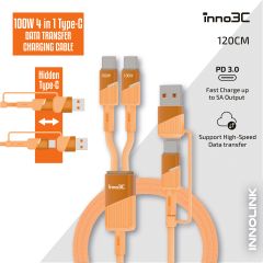 inno3C i-100C2-12 4 in 1 100W Type-C Data Transfer Charging Cable 120cm 4193341