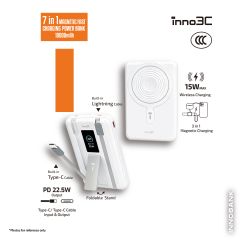 [3C CCC認證] inno3C KH-99 7合1磁吸快充行動電源 10000mAh (白色)