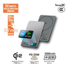 inno3C M16 Qi2 Semi-Solid-State Ultra Slim Magnetic Wireless Power Bank 5000mAh [3C Cert.]
