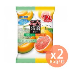 ORIHIRO - Cantaloupe + Grapefruit Flavour Konjac Jelly (20g x 12pcs) x 2Bags (4571157252209_2) 4571157252209_2