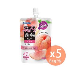 ORIHIRO - Peach Flavour Jelly Drink 130g x 5 Bags (4571157254296_5) 4571157254296_5