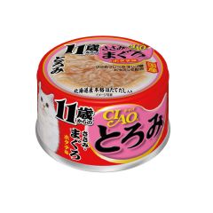 CIAO -  貓罐頭 - 濃湯 11歲老貓用 雞肉・吞拿魚 元貝味 (6罐 / 24罐) 4901133061806