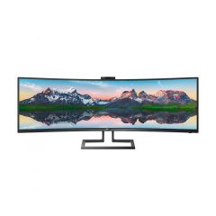 Philips - 49 inch P Line (Dual QHD) SuperWide Curved LCD Monitor with pops up Webcam 499P9H1 M499P9H1