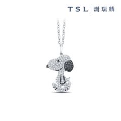 TSL|謝瑞麟 - Snoopy 18K White Gold with Black Diamond Pendant 61322 61322-DDBK-W-001