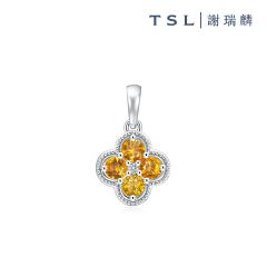 TSL|謝瑞麟 - Champ De Fleurs Collection SI925 with Yellow Sapphire Pendant-Wallflower 61769 61769-SAYL-W