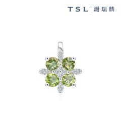 TSL|謝瑞麟 - Champ De Fleurs Collection SI925 with Multi Fancy Color Sapphire Pendant-Iris ensata 61771 61771-SAFC-W