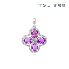 TSL|謝瑞麟 - Champ De Fleurs Collection SI925 with Purple Sapphire Pendant-Campanula 61779 61779-SASA-W-001