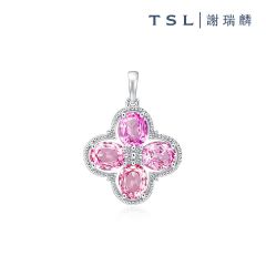 TSL|謝瑞麟 - Champ De Fleurs Collection SI925 with Pink Sapphire Pendant-Campanula 61779 61779-SASA-W