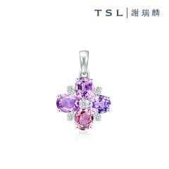TSL|謝瑞麟 - Champ de fleurs Collection SI925 with Purple Sapphire Pendant-Nemophila 61780 61780-SASA-W-001