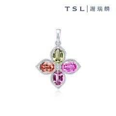 TSL|謝瑞麟 - Champ De Fleurs Collection SI925 with Color Sapphire Pendant-Daphne 61781 61781-SAFC-W