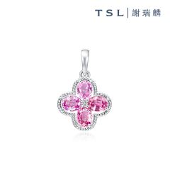TSL|謝瑞麟 - Champ De Fleurs Collection SI925 with Pink Sapphire Pendant-Cornus kousa 61782 61782-SAPK-W