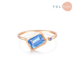 TSL|謝瑞麟 - GEN Collection 18K Rose Gold with Blue Topaz Ring 62111 62111-OTOB-R-13-001