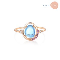 TSL|謝瑞麟 - GEN Collection 18K Rose Gold with Blue Topaz Ring 62115 62115-OTOB-R-13-001