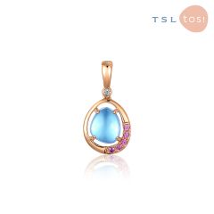 TSL|謝瑞麟 - GEN Collection 18K Rose Gold with Blue Topaz Pendant 62116 62116-OTOB-R-XX