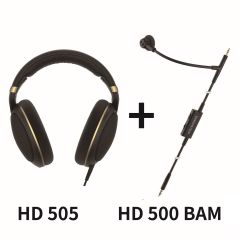 Sennheiser - HD 505 開放式頭戴式耳機 (金色) + HD 500 BAM 懸臂咪高峰 組合 700454-700456