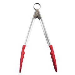 Cuisipro - Silicone Stainless Steel Locking Tongs (Small Red)