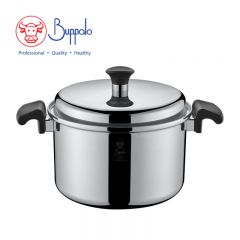 Buffalo - ELITE COOK I 316 Stainless Steel 5-Ply High Stockpot with S/S Lid 24cm/6.5L (75524H) 75524H