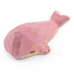 Islandoffer - 椴木雕粉色可愛鯨魚