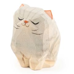 Islandoffer - 椴木雕小巧銀影貓
