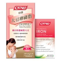 CATALO - 特強大豆卵磷脂孕婦及哺乳配方 180粒 + 女士天然鐵配方 60粒 811024_3138