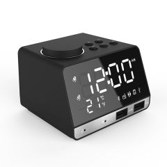Mobile Phone Charging Alarm Clock Radio Bluetooth Speaker - Black A0171_Black