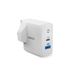 Anker - PowerPort PD+2 PD+PIQ2.0 35W 2 Port Charger I White