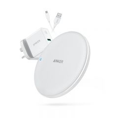 Anker - PowerWave 7.5 Fast Wireless Charging Pad with QC3.0 Charger (White) B2514