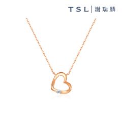 TSL|謝瑞麟 - 18K玫瑰色,白色黃金鑲鑽石頸鍊 BC698
