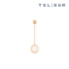 TSL|謝瑞麟 - 18K玫瑰色黃金鑲粉晶單耳環 BC704
