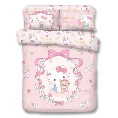 UJI Bedding - 1900 Threads Bamboo Textile Bedding Set - Hello Kitty (Multi Sizes Options) BCS-KT2402-MO