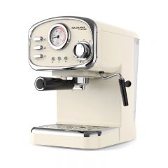 Baumann Living - Retro Espresso Machine with Milk Frother - (Cream/Mint/Pink) BM_CM5015GS