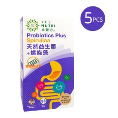 Yesnutri - Probiotics Plus Spirulina (60 Tablets)*5 packs BN001_5