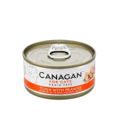 Cangan - 吞拿魚伴大蝦 無穀物貓罐頭 75g (原箱12罐) Can-WetTunaPrawn