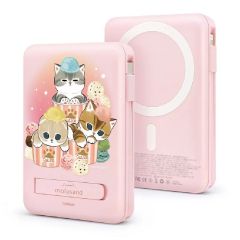 [3C CCC Certified] GARMMA - Mofusand 5-in-1 Magnetic Wireless Power Bank 10000mAh [Pink / Blue] CE36808_ALL