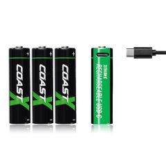 [e-vochuer]COAST - Rechargeable Battery AA Zithion-X R USB-C Ported Battery GB 4pk CR-CO30982