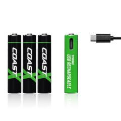 [e-vochuer]COAST - Rechargeable Battery AAA Zithion-X R USB-C Ported Battery GB 4pk CR-CO30985