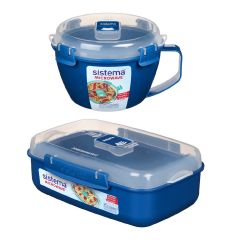 (Made in New Zealand) Sistema - Noodle Bowl Microwave Container 940ml + 1.25L (Made in New Zealand) CR-2110921114