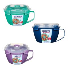 (Made in New Zealand) Sistema - Noodle Bowl Microwave Container Set of 2(940ml + 940ml)(Random Color) CR-21109X2