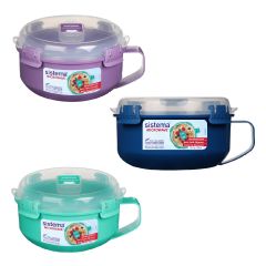 (Made in New Zealand) Sistema - Noodle Bowl Microwave Container Set of 2 (850ml + 850ml)(Random Color) CR-21112X2