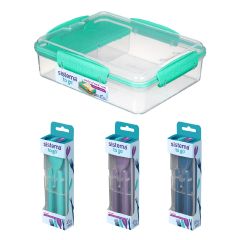 (Made in New Zealand) Sistema - Snack Attack Duo Container 975ml with 4-Piece Cutlery Set (Random Color) CR-214821917