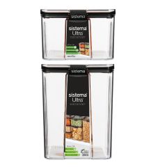 (Made in New Zealand) Sistema - Ultra Square Container Set of 2(1.4L + 2.75L) CR-5141151412