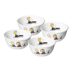 CORELLE® - 美國康寧中式飯碗 450ml 4件 - Snoopy Colourful CR-85426FSPCHK4