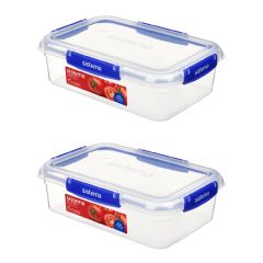 (Made in New Zealand) Sistema Klip it Plus Leak Proof Container Set of 2 (2.2L+ 2.2L) CR-881700X2
