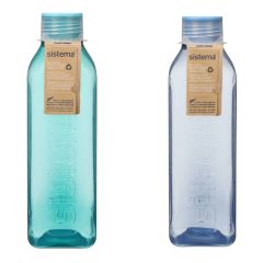 (Made in New Zealand) Sistema - 1L Square Water Bottle x2pcs (Random Colors) CR-8900889008