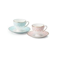 Narumi - Aurora 系列對茶杯碟套裝 (粉藍粉紅)