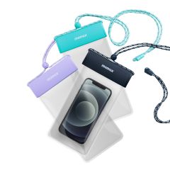 Momax - Waterproof Pouch Portable waterproof phone bag with lanyard SR25C (Blue/Black/Purple) CR-CR_SR25-MO