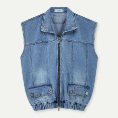 (eVoucher) Esprit Zip-Up Denim Vest (Denim Blue