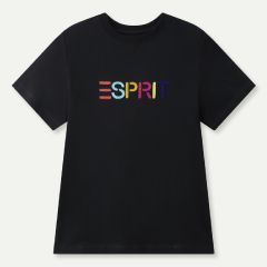 (eVoucher) Esprit Multicolour Embroidered Logo Crew Neck T-Shirt (Dark Grey
